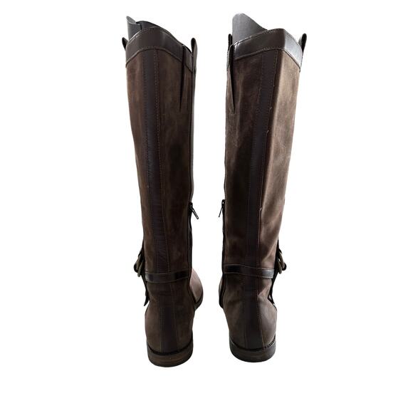 Cole Haan brown leather harness pull on knee high boots size 8.5 - Picture 5 of 8